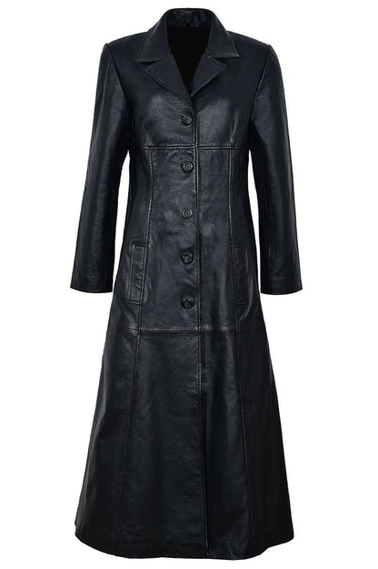 Black leather coat on a white background