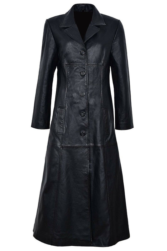 Black leather coat on a white background
