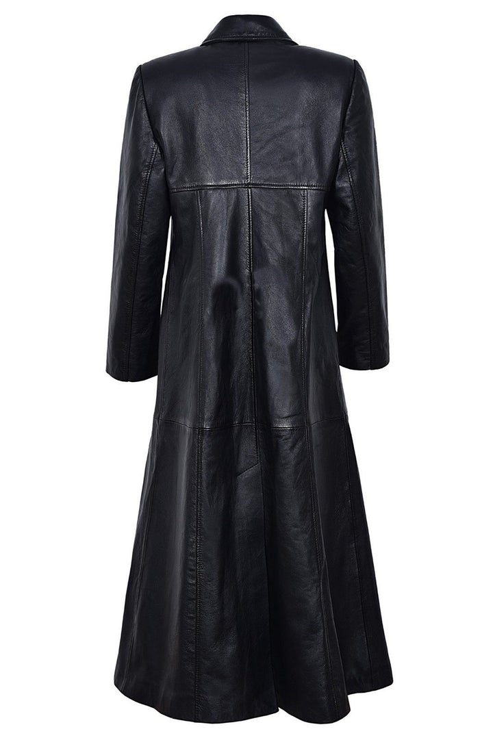 Black leather coat on a white background