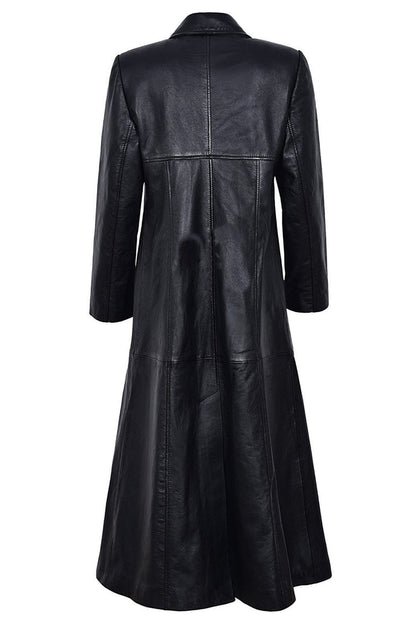 Black leather coat on a white background
