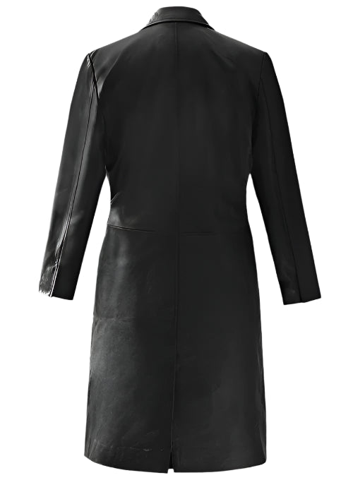 Black leather coat on a white background