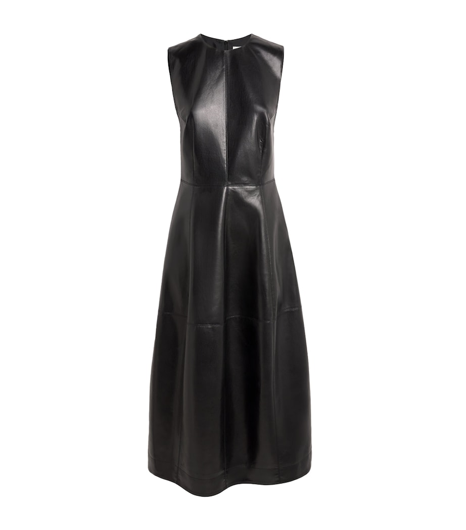 Black leather dress on a white background