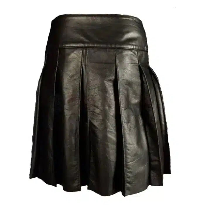 Black leather skirt on a white background