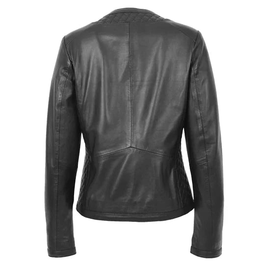 Black leather jacket on a white background
