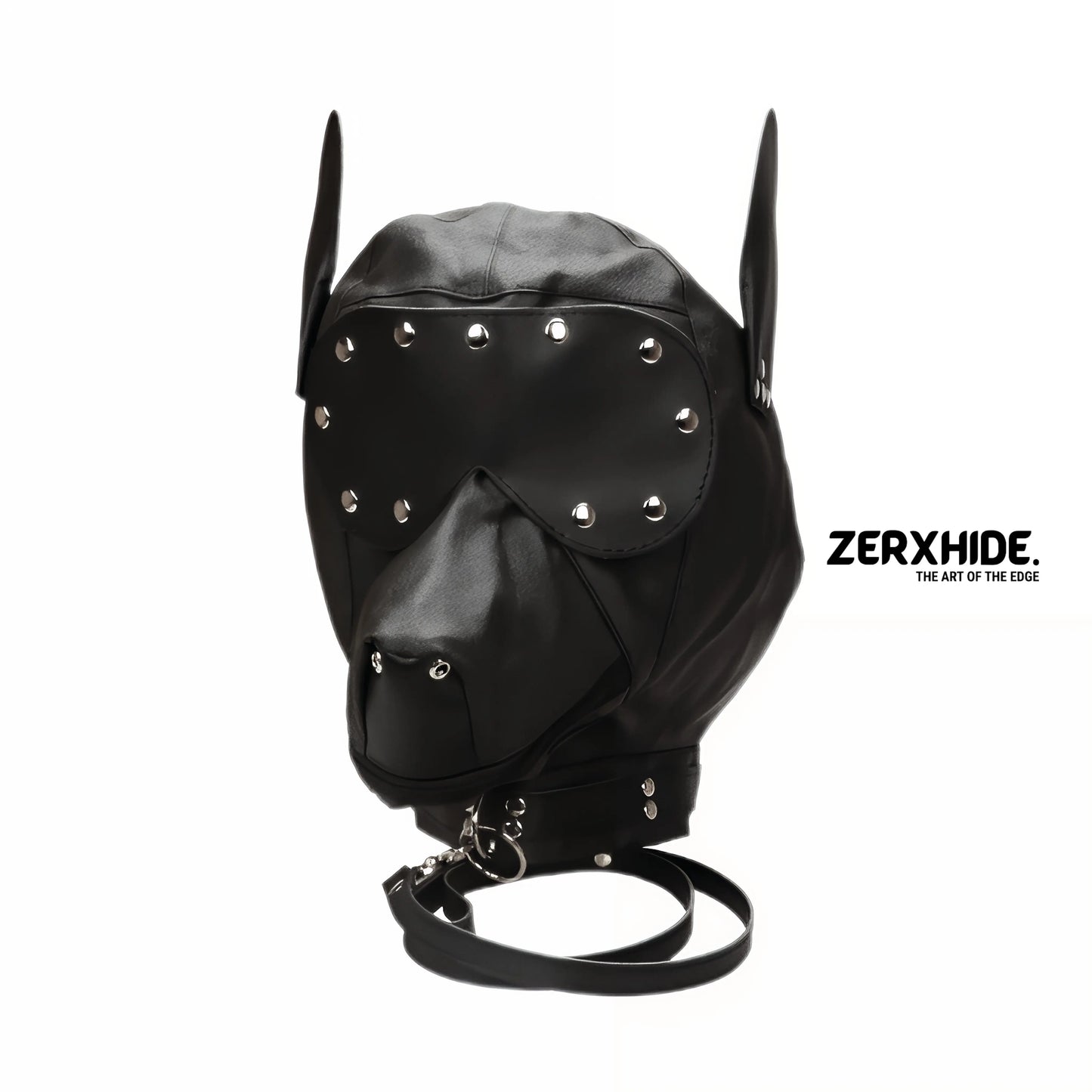 Premium Leather Puppy Hood Set with Detachable Blindfold & Leash ZerxHide