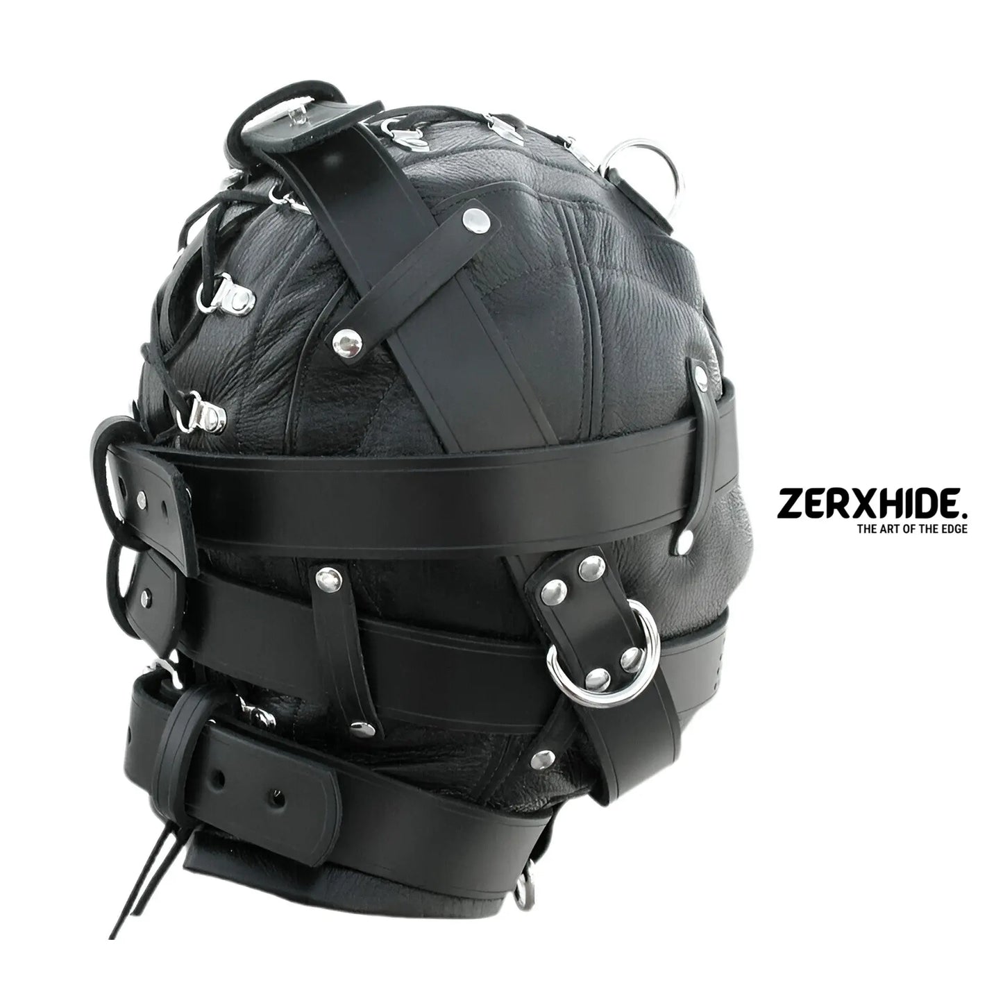 ZERXHIDE Sentinel | Artisan Full-Enclosure Strapped Leather Hood ZerxHide