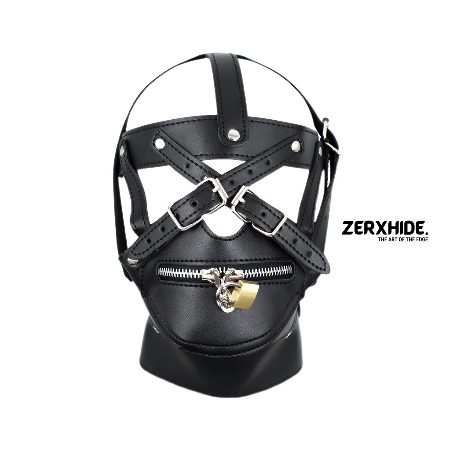 Lockable Leather Posture Harness Mask - Artisan Handcrafted ZerxHide