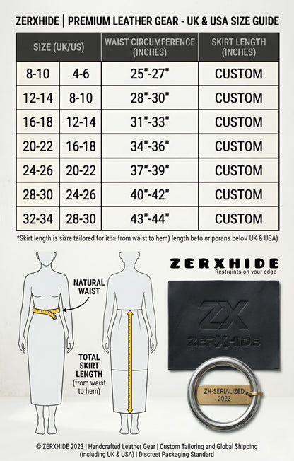 ZERXHIDE black leather skirt — close-up side view, high-waisted Napa lambskin maxi with panel seaming and strappy heels