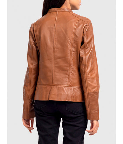 Linn Brown Leather Jacket ZerxHide