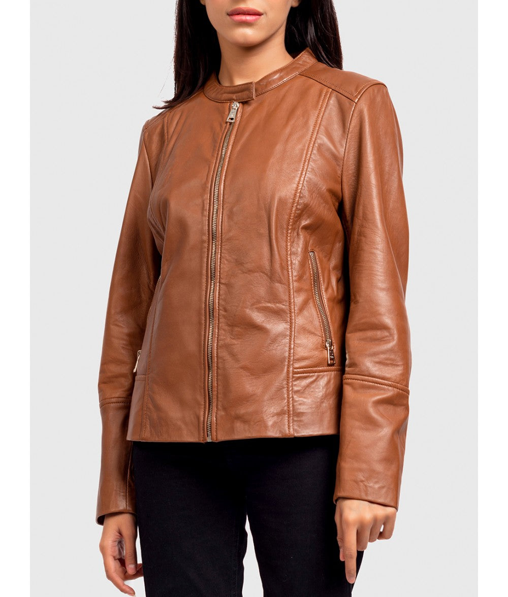 Linn Brown Leather Jacket ZerxHide