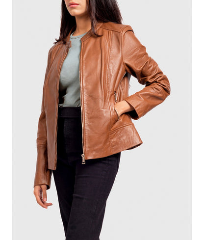 Linn Brown Leather Jacket ZerxHide
