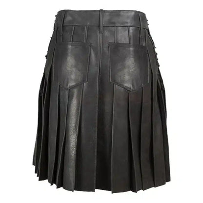 Black leather kilt on a white background