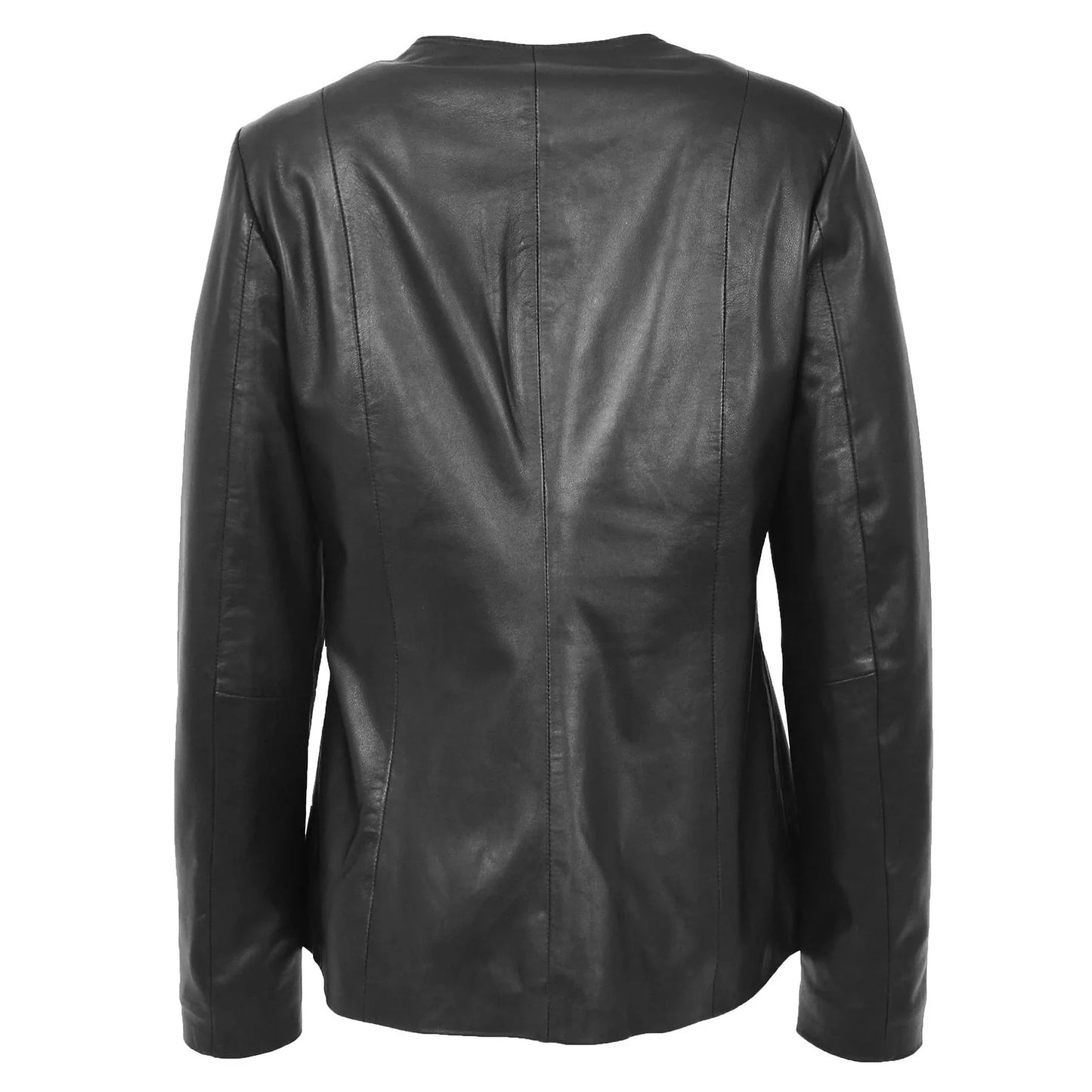 Black leather jacket on a white background