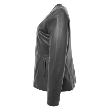 Gray leather jacket on a white background