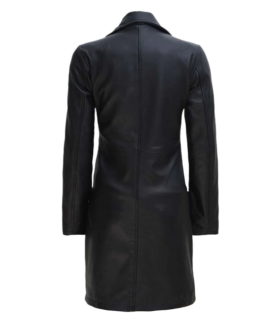 Black leather coat on a white background