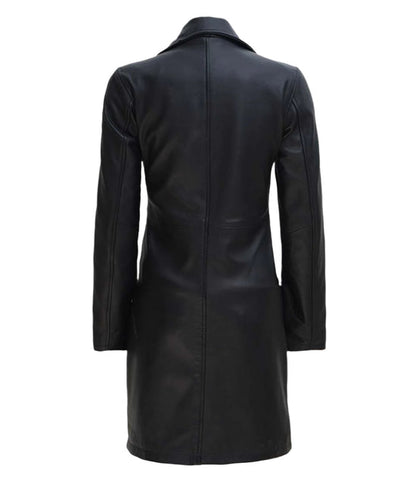 Black leather coat on a white background
