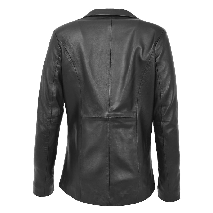 Black leather jacket on a white background