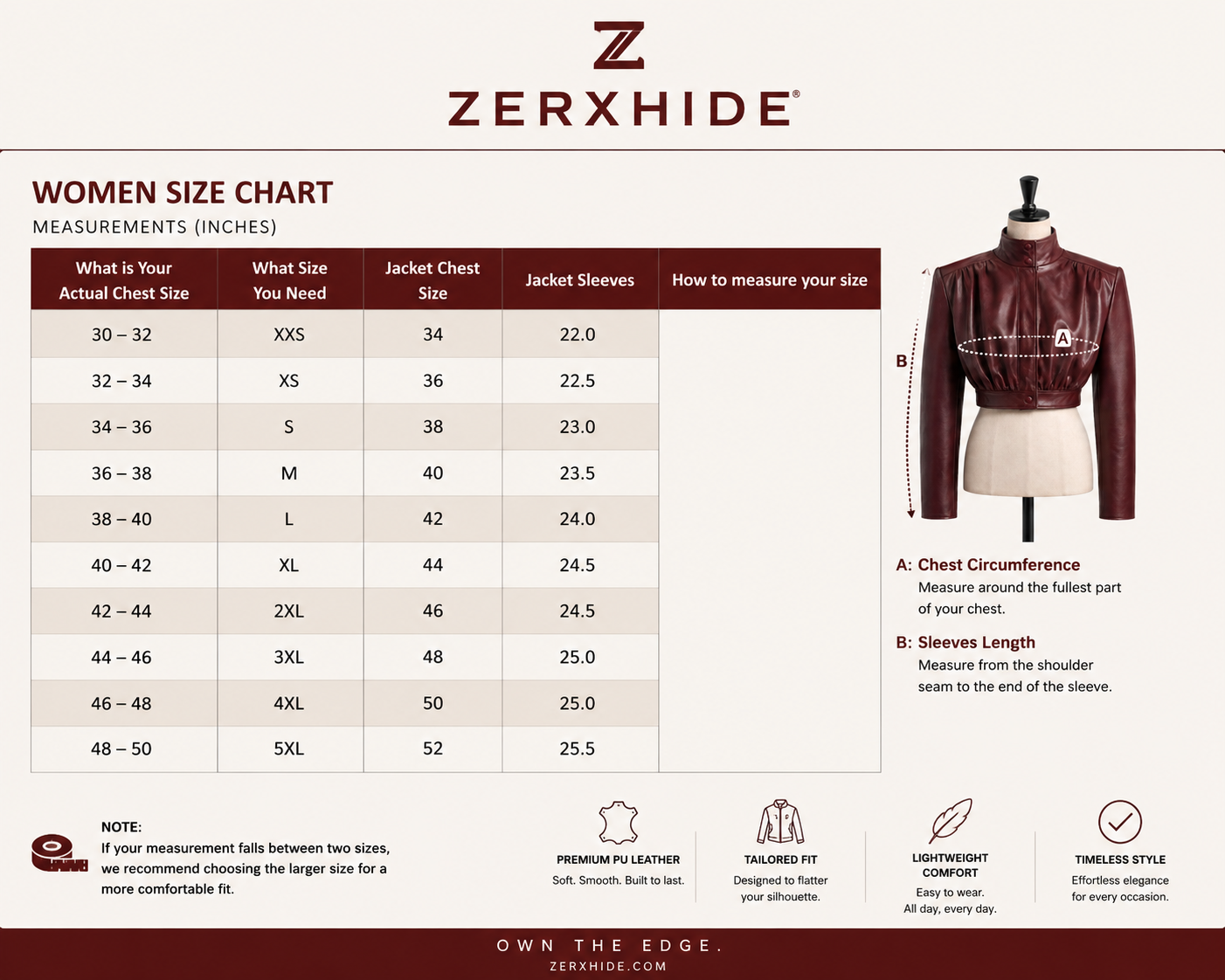 ZERXHIDE Women's High Neck Ruched Cropped Leather Jacket – Burgundy PU Leather ZerxHide